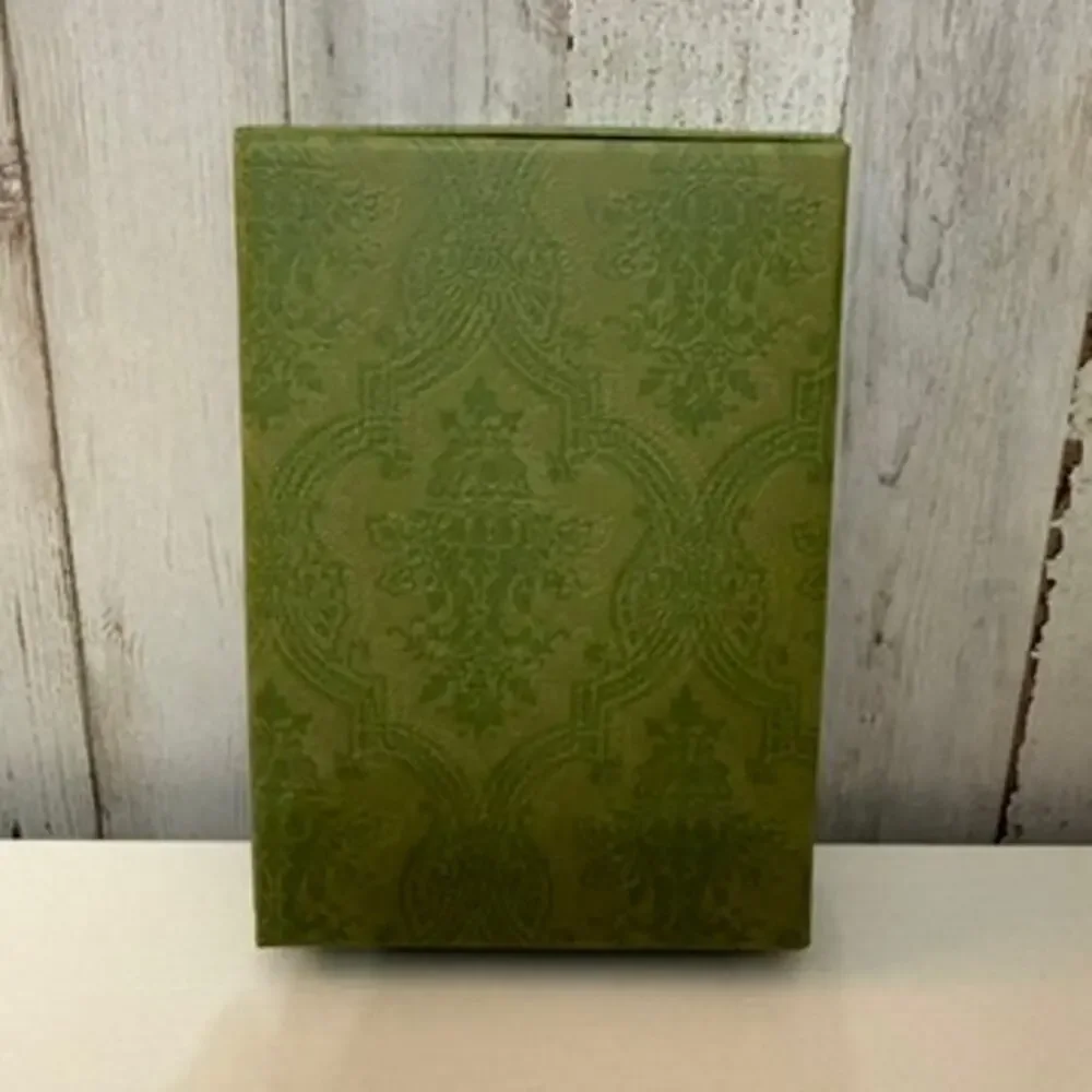 Gucci Green Damask Logo Gift Box Storage Keepsake Box w/ Lid 6.5x4.75 in